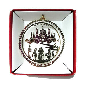 Wizard of Oz Emerald City Ornament Brass Movie Scene Dorothy Toto Lion Scarecrow